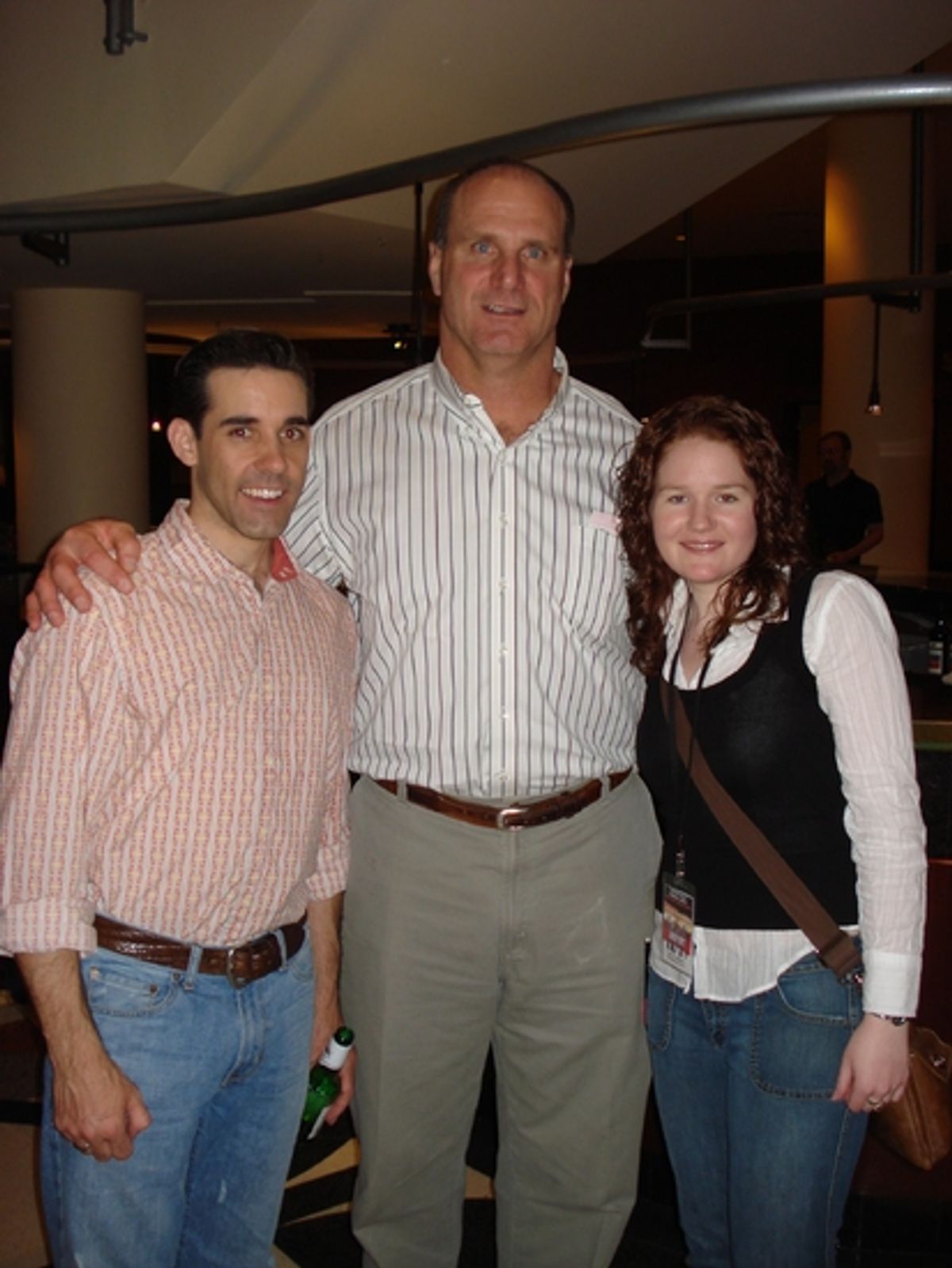 7.	Jeff Madden, Toronto Argonaut Offensive Coach Ron Heller, Kelly Cameron at 
